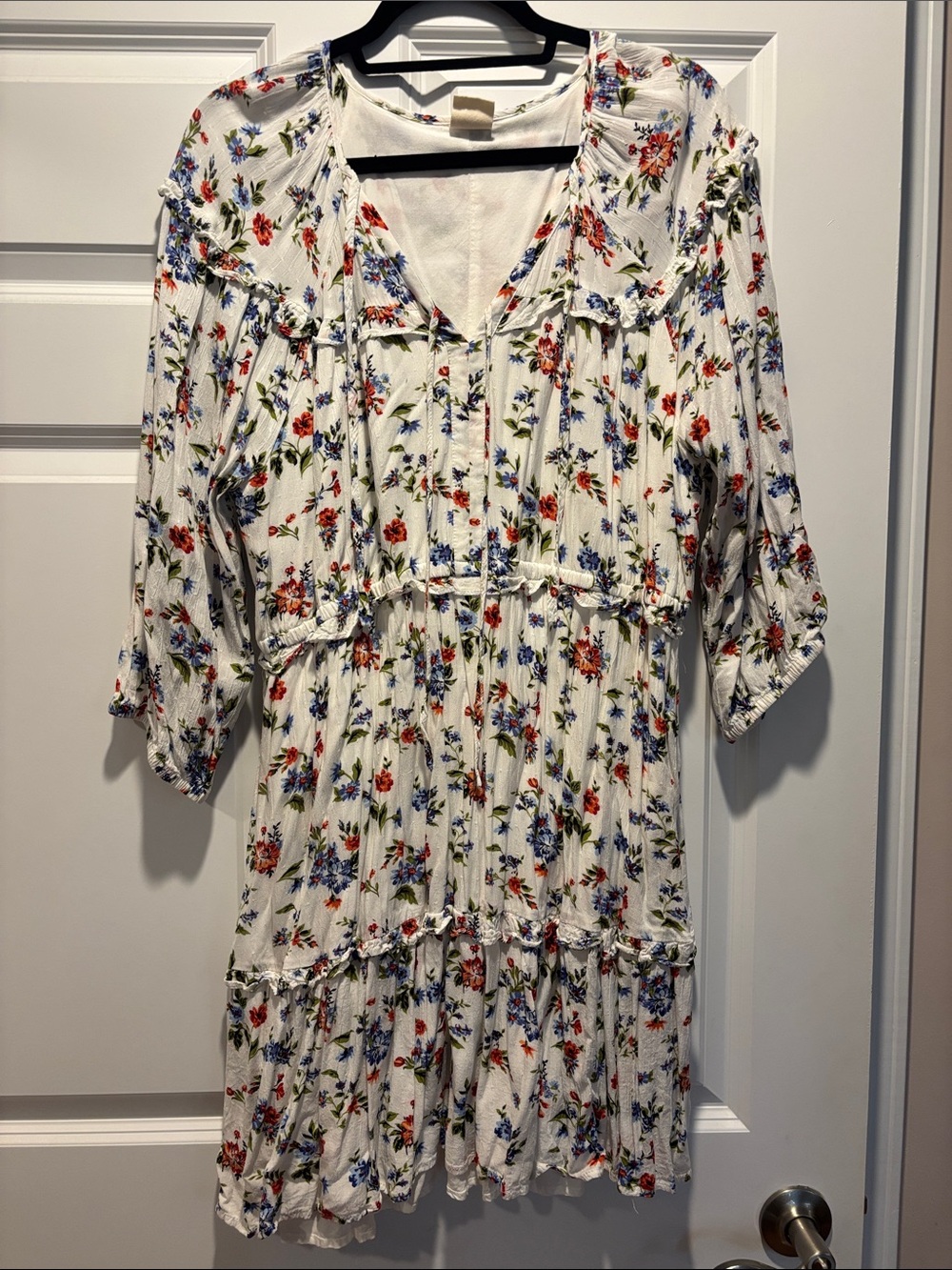 White Floral Tiered Women’s Dress- Good Hart by Matilda Jane